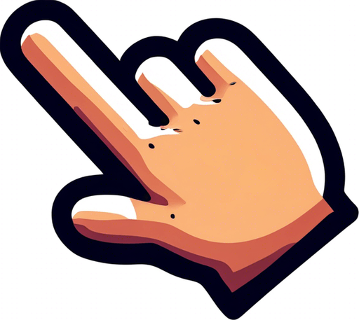 Toony hand with a white glove, pointing finger, no shadow