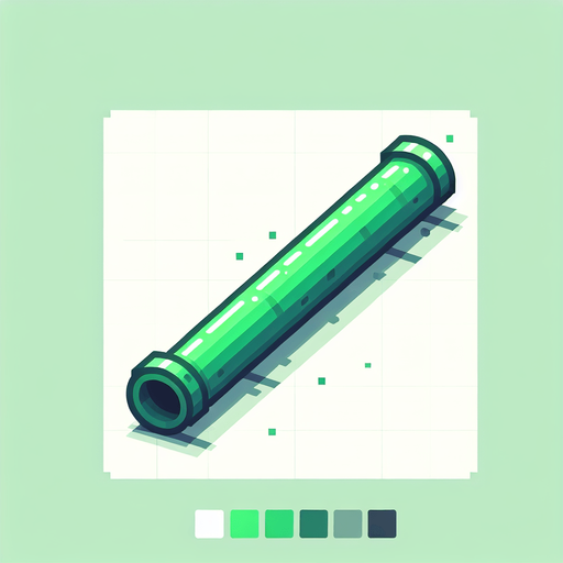 green long pipe.
Single Game Texture. In-Game asset. 2d. Blank background. High contrast. No shadows.