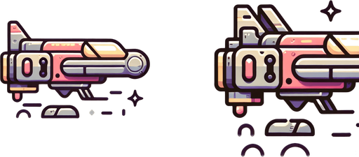 space ship looks friendly.
Single Game Texture. In-Game asset. 2d. Blank background. High contrast. No shadows.
