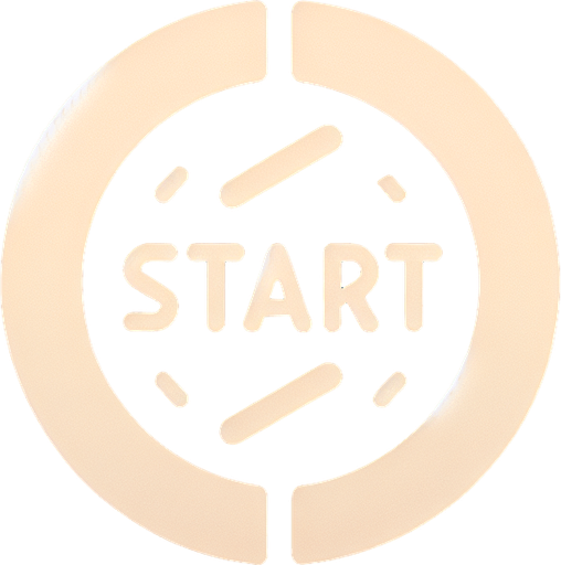 make a start button logo.
Single Game Texture. In-Game asset. 2d. Blank background. High contrast. No shadows.