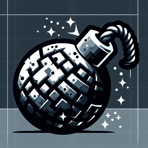bomb.
Single Game Texture. In-Game asset. 2d. Blank background. High contrast. No shadows.