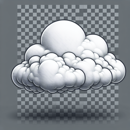 transparent cloud.
Single Game Texture. In-Game asset. 2d. Blank background. High contrast. No shadows.