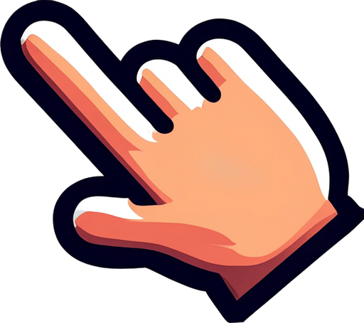 Toony hand with a white glove, pointing finger, no shadow