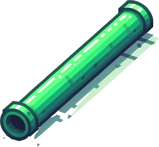 green long pipe.
Single Game Texture. In-Game asset. 2d. Blank background. High contrast. No shadows.