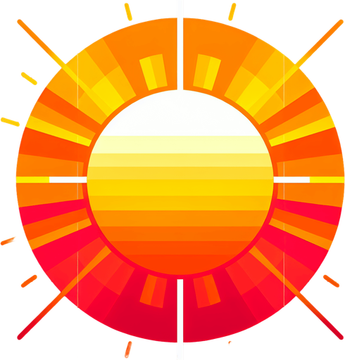 sun.
Single Game Texture. In-Game asset. 2d. Blank background. High contrast. No shadows.