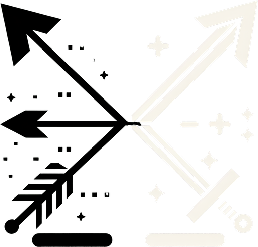 A arrow and sword splitting into a double arrow and double sword signifying a extra shot/sword..
Single Game Texture.  In-Game asset.  2d.  Blank background.  High contrast.  No shadows