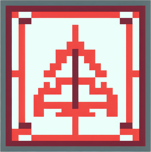 square light red rune tile with a triangle arrow pointing right. pixelated. 8-bit.
Single Game Texture. In-Game asset. 2d. Blank background. High contrast. No shadows.