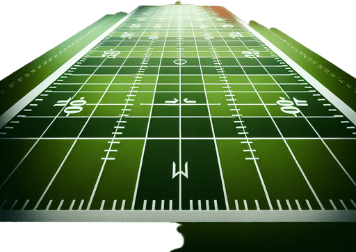 A football field background. Looking downfield. No numbers..
Single Game Texture. In-Game asset. 2d. Blank background. High contrast. No shadows.