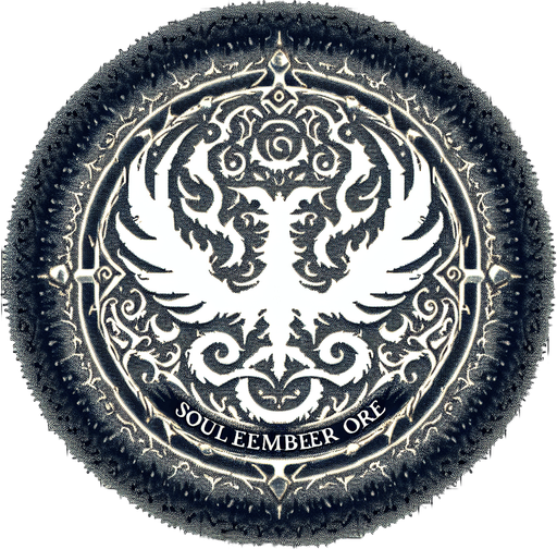 Soulember Ore.
Single Game Texture.  In-Game asset.  2d.  Blank background.  High contrast.  No shadows