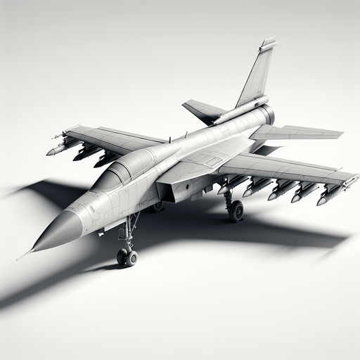 an ATGM plane.
Single Game Texture. In-Game asset. 2d. Blank background. High contrast. No shadows.
