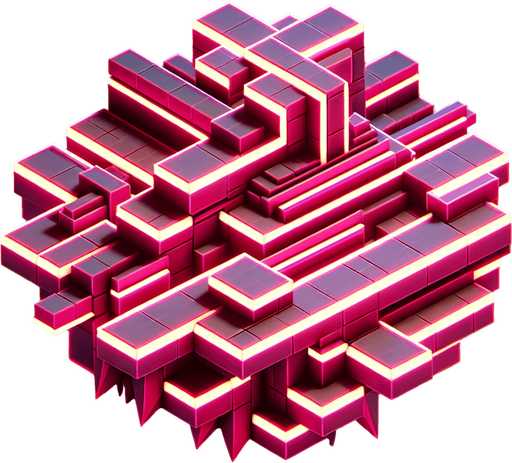 neon for obstacle in endless runner game, like a spiky obstacle but still many rectangle or angled surfaces, not round, pink neon colors.
Single Game Texture.  In-Game asset.  2d.  Blank background.  High contrast.  No shadows. neon. polygon shapes
