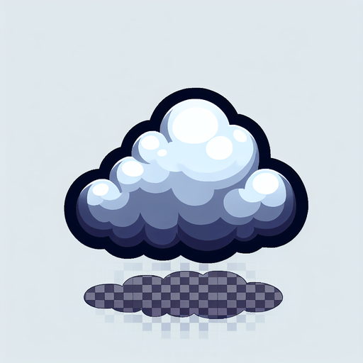 transparent cloud.
Single Game Texture. In-Game asset. 2d. Blank background. High contrast. No shadows.