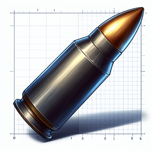 MG bullet.
Single Game Texture. In-Game asset. 2d. Blank background. High contrast. No shadows.