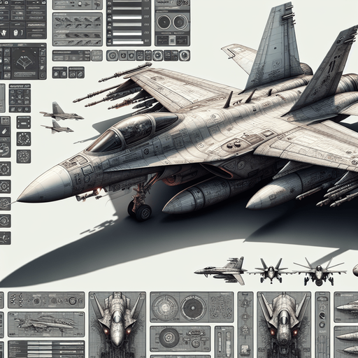 a fighter plane.
Single Game Texture. In-Game asset. 2d. Blank background. High contrast. No shadows.