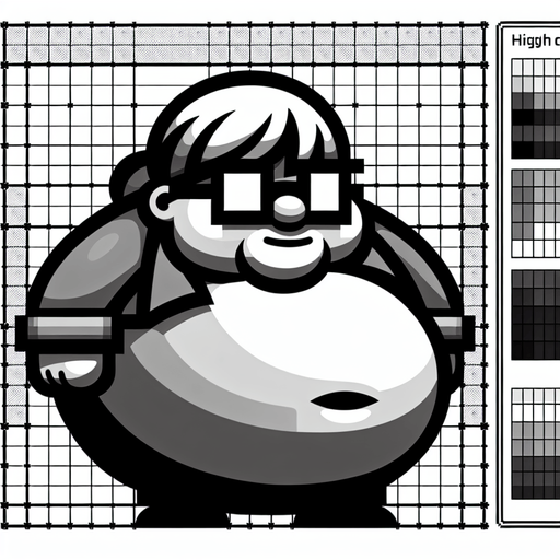 Make an fat man-turtle with glasses icon.
Single Game Texture. In-Game asset. 2d. Blank background. High contrast. No shadows.