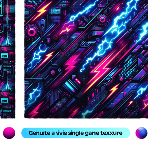 neon colored cyberpunk crazy electricity blasts.
Single Game Texture. In-Game asset. 2d. Blank background. High contrast. No shadows.