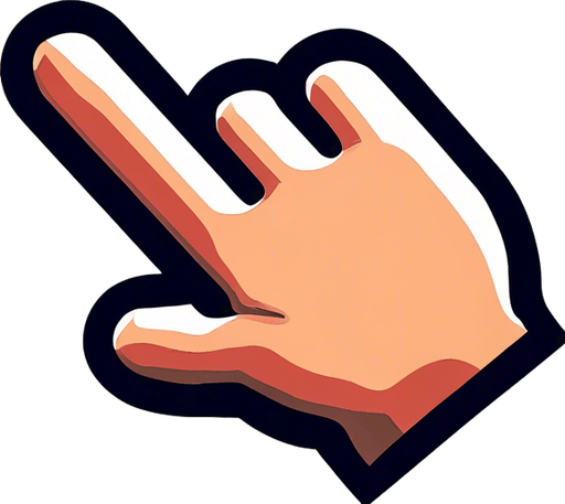 Toony hand with a white glove, pointing finger, no shadow