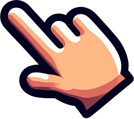 Toony hand with a white glove, pointing finger, no shadow