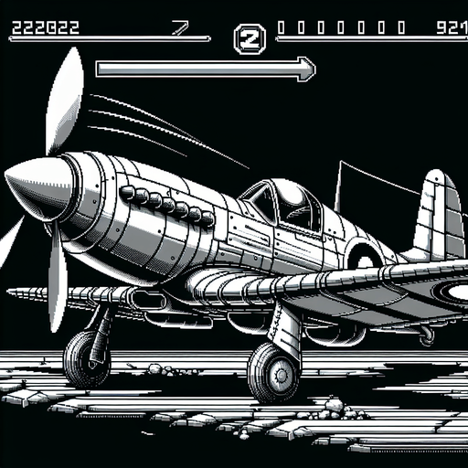 A fighter plane.
Single Game Texture. In-Game asset. 2d. Blank background. High contrast. No shadows.