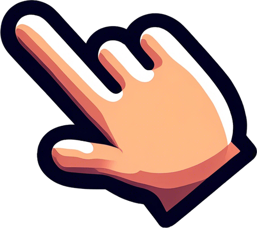 Toony hand with a white glove, pointing finger, no shadow