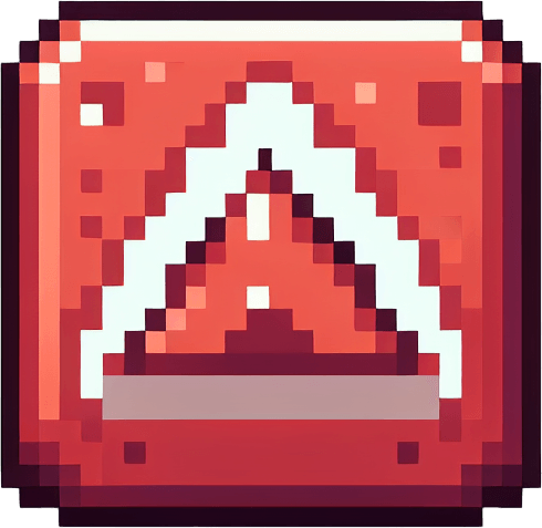 square light red rune tile with a triangle arrow pointing right. pixelated. 8-bit.
Single Game Texture. In-Game asset. 2d. Blank background. High contrast. No shadows.