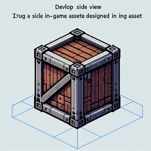 pixel art of a crate, side view . Single Game Texture. In-Game asset. 2d. Blank background. High contrast. No shadows.