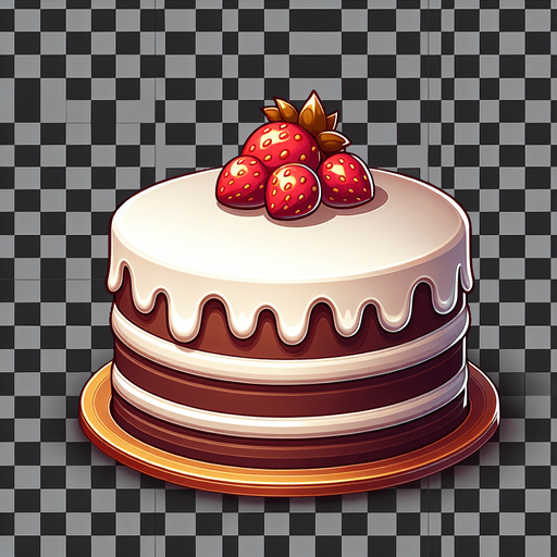 Cake.
Single Game Texture. In-Game asset. 2d. Blank background. High contrast. No shadows.