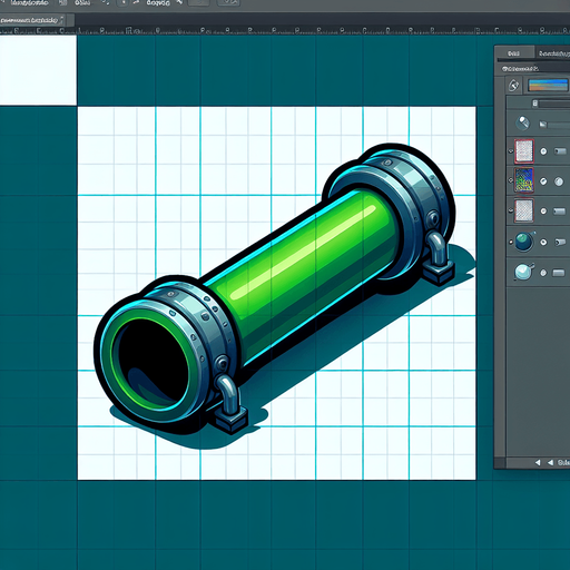 green long pipe.
Single Game Texture. In-Game asset. 2d. Blank background. High contrast. No shadows.