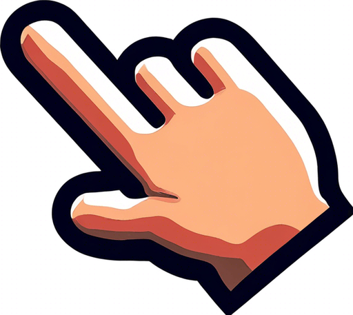 Toony hand with a white glove, pointing finger, no shadow