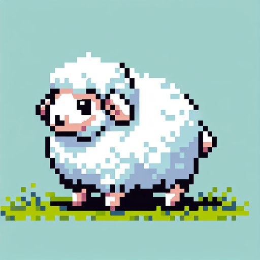 A retro pixel art Forest theme, 16 bit, hobbit themed games of a white fluffy sheep. No ground or other objects. Seen from the side Single Game Texture. In-Game asset. 2d. Blank background. High contrast. No shadows..
Single Game Texture. In-Game asset. 2d. Blank background. High contrast. No shadows.