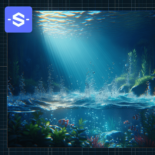 Realistic Water of an aquarium.
Single Game Texture. In-Game asset. 2d. Blank background. High contrast. No shadows.