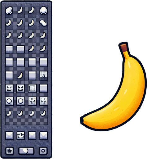 BANANA.
Single Game Texture. In-Game asset. 2d. Blank background. High contrast. No shadows.