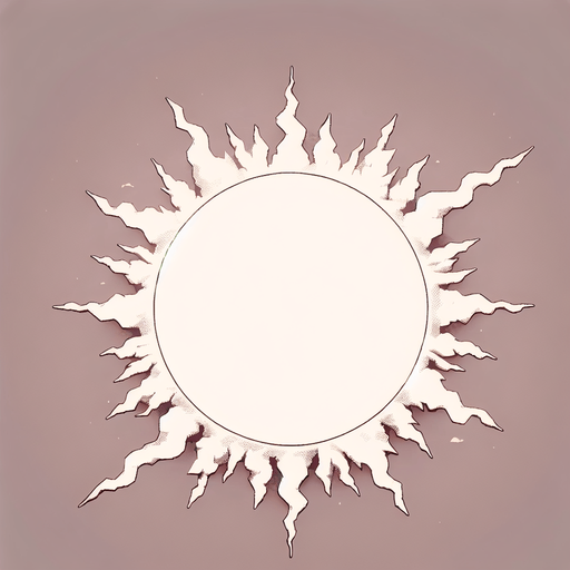 The sun. 
Single Game Texture. In-Game asset. 2d. Blank background. High contrast. No shadows.