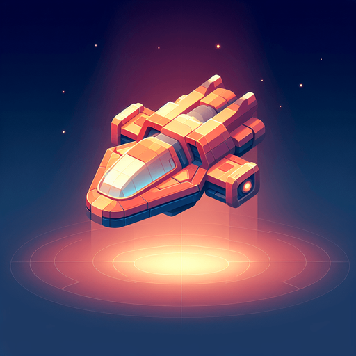 space ship looks friendly.
Single Game Texture. In-Game asset. 2d. Blank background. High contrast. No shadows.
