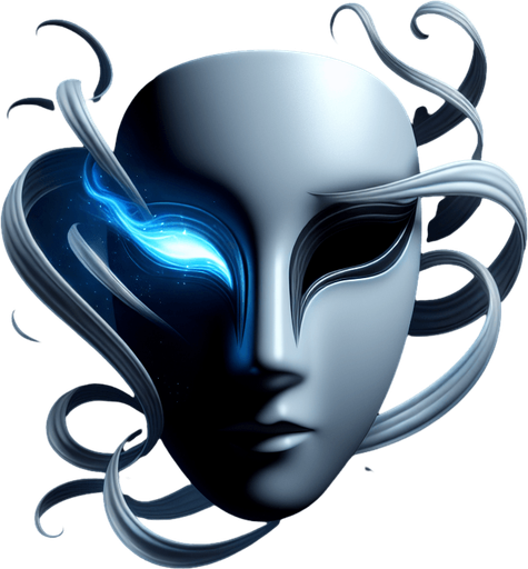 Phantom Mask Icon:

A mysterious, floating mask with glowing eyes and tendrils of shadow curling around it, symbolizing illusions and deception..
Colors: White mask with glowing blue accents and black shadows.