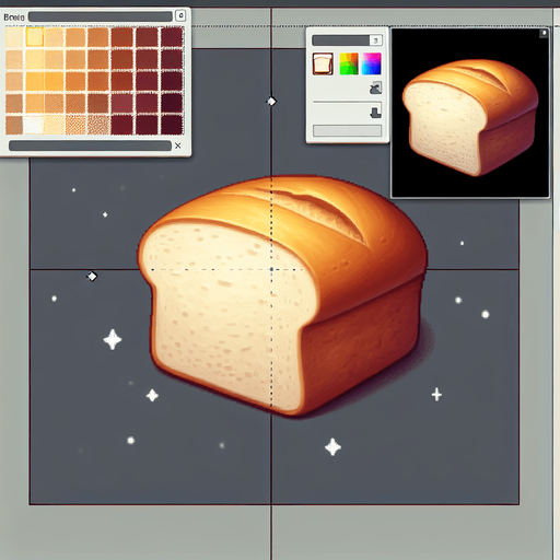 Piece of bread.
Single Game Texture. In-Game asset. 2d. Blank background. High contrast. No shadows.