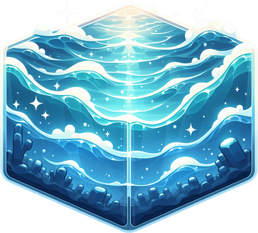 Realistic Water of an aquarium.
Single Game Texture. In-Game asset. 2d. Blank background. High contrast. No shadows.