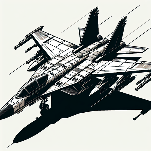 a fighter plane.
Single Game Texture. In-Game asset. 2d. Blank background. High contrast. No shadows.