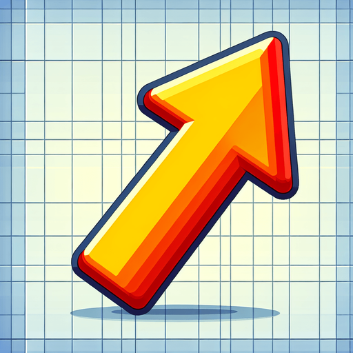A cartoon style upward arrow.
Single Game Texture. In-Game asset. 2d. Blank background. High contrast. No shadows.