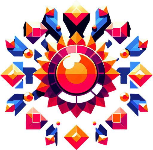 Colorful powerup.
Single Game Texture. In-Game asset. 2d. Blank background. High contrast. No shadows.