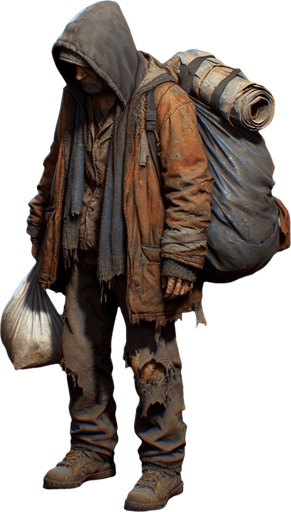 БОМЖ.
Single Game Texture. In-Game asset. БОМЖ