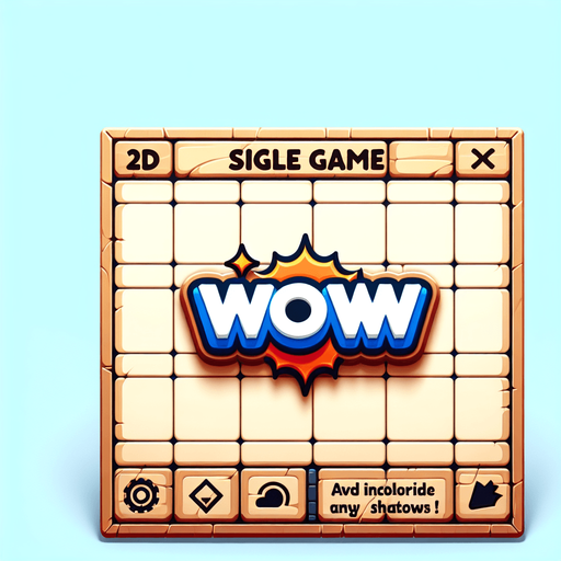 Single Game Texture. In-Game asset. 2d. Blank background. High contrast. No shadows. board panel. WOW text