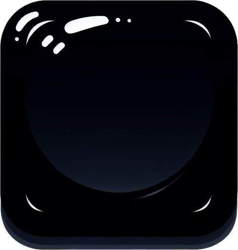 black square with rounded corners. simple. no light. just black..
Single Game Texture. In-Game asset. 2d. Blank background. High contrast. No shadows.