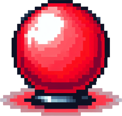 8-bit pixelated red round LED circle.
Single Game Texture. In-Game asset. 2d. Blank background. High contrast. No shadows.