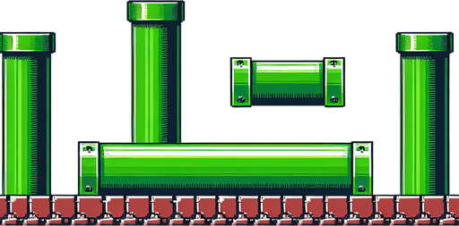 green long pipe.
Single Game Texture. In-Game asset. 2d. Blank background. High contrast. No shadows.