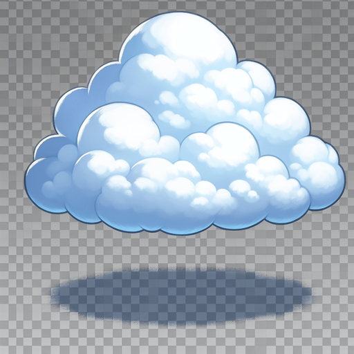 transparent cloud.
Single Game Texture. In-Game asset. 2d. Blank background. High contrast. No shadows.