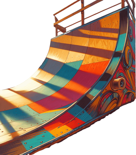 Skateboard ramp side view