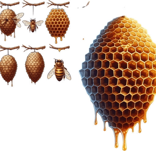realistic honeycomb hanging from a tree.
In-Game asset. 2d. Blank background. High contrast. No shadows. No perspective.