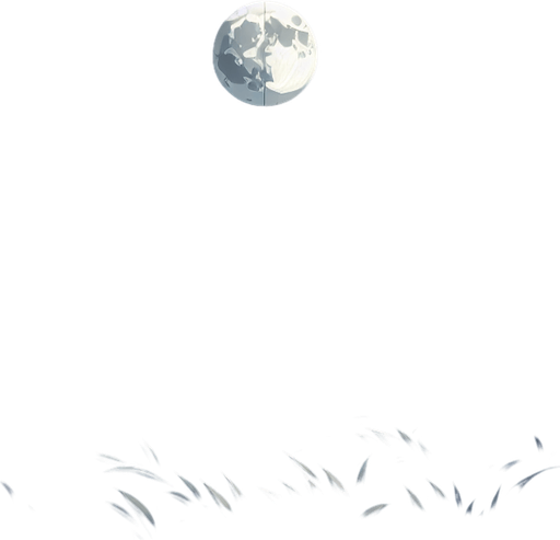 Поле, посередине Луна ночная версия.
Single Game Texture. In-Game asset. 2d. Blank background. High contrast. No shadows.