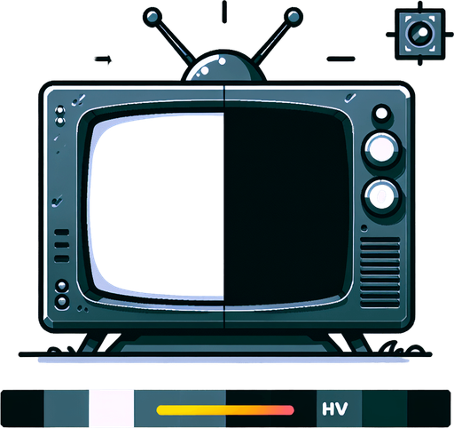 A tv screen.
Single Game Texture. In-Game asset. 2d. Blank background. High contrast. No shadows.